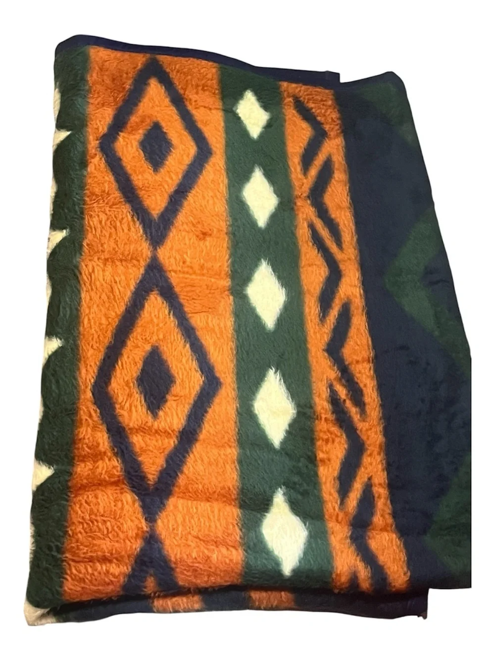 Vintage Biederlack Throw Blanket – Southwestern Geometric Pattern - Made in USA